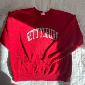 Gettysburg Souvenir Red Gildan Crewneck Sweatshirt - L